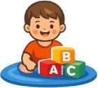 Toddler with blocks